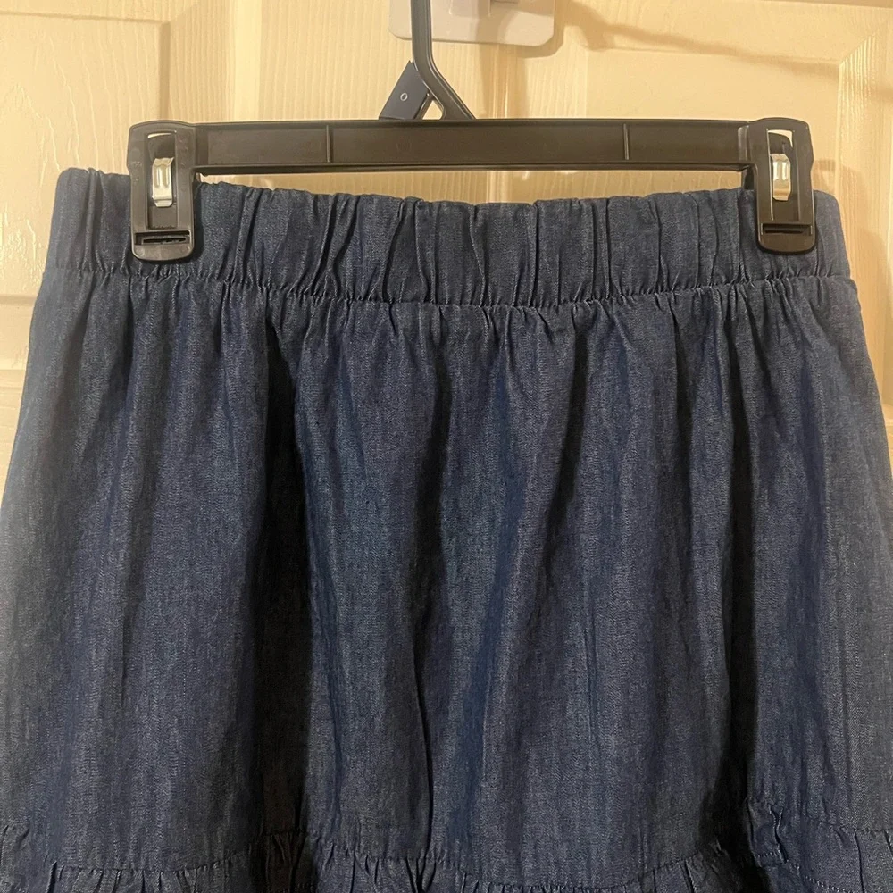 NWT Cupio Blush Women's Blue Tiered Ruffle Summer Maxi Skirt Size Small - Picture 5 of 7